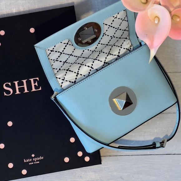 Kate Spade New York Newbury Lane Sally Crossbody Blue Hydrangea - Picture 3 of 14
